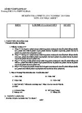 Đề kiểm tra 15p Âm nhạc lớp 7 lần 1 - Năm học 2015-2016 - Trường THCS Mỹ Bình